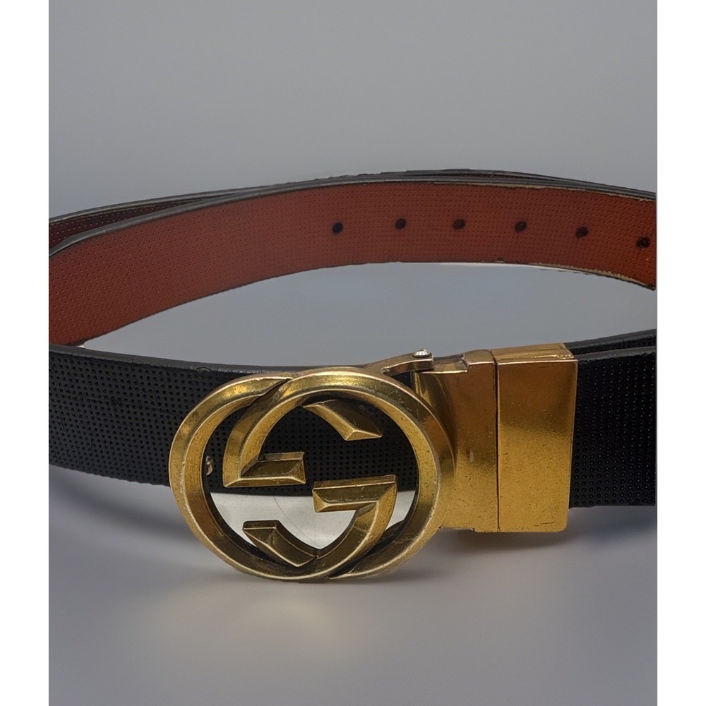 Vinatge (70s?) Gucci GG Reversible Belt Gold GG Belt Needs Work See Pics - Picture 2 of 16